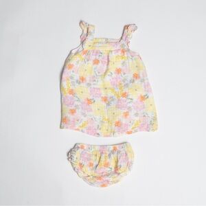Tullabee bright floral dress with matching bloomers